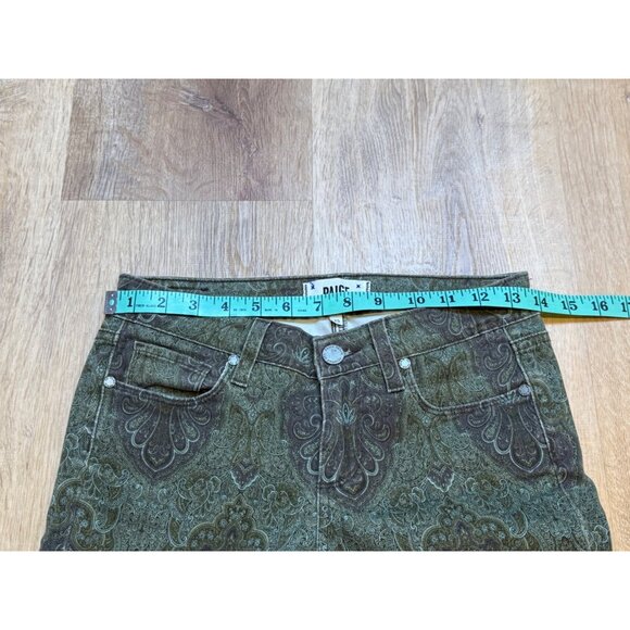 Paige Verdugo Ultra Skinny Paisley Print Jeans Size 25 Green/Blue Stretch Denim - Picture 5 of 9